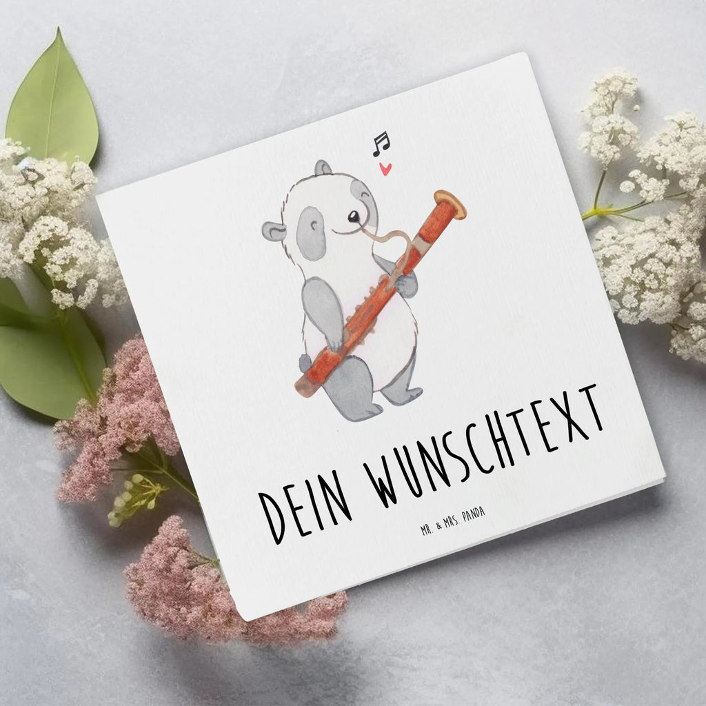 Personalized Deluxe Card Panda bassoon Personalisierte Geburtstagskarte, Personalisierte Karte, Personalisierte Einladungskarte, Grußkarte selbst gestalten, Grußkarte mit persönlichen Nachrichten, Grußkarte selber drucken, Grußkarte als Geldgeschenk, Personalisierte Glückwunschkarte, Personalisierte Hochzeitskarte, Personalisierte Grußkarte, Grußkarten personalisiert, Grußkarte mit Namen, Personalisiertere Klappkarte, Instrumente, Geschenke Musiker, Musikliebhaber, Fagott, Orchester, Kammermusik, Klassik, Holzblasinstrument, Panda
