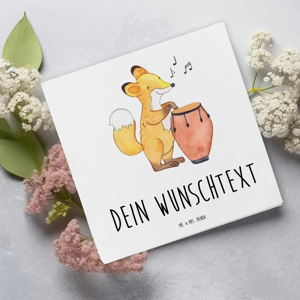 Personalized Deluxe Card Fox Congas Personalisiertere Klappkarte, Personalisierte Glückwunschkarte, Grußkarte selbst gestalten, Personalisierte Einladungskarte, Grußkarte selber drucken, Grußkarten personalisiert, Personalisierte Grußkarte, Personalisierte Hochzeitskarte, Grußkarte mit persönlichen Nachrichten, Personalisierte Karte, Personalisierte Geburtstagskarte, Grußkarte mit Namen, Grußkarte als Geldgeschenk, Instrumente, Geschenke Musiker, Musikliebhaber, Fuchs, Tanzmusik, Congas, Rhythmus, Trommel