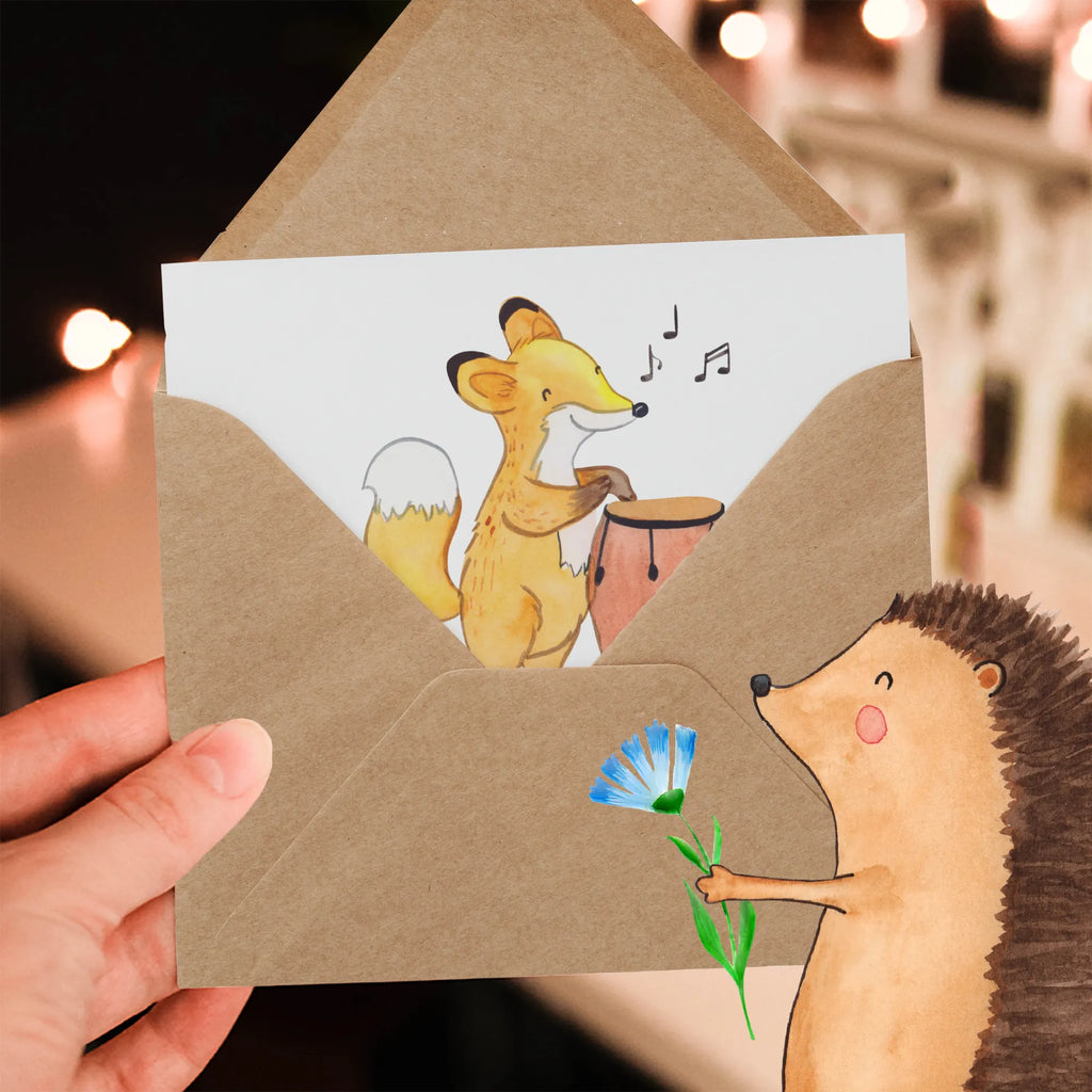 Personalized Deluxe Card Fox Congas Personalisiertere Klappkarte, Personalisierte Glückwunschkarte, Grußkarte selbst gestalten, Personalisierte Einladungskarte, Grußkarte selber drucken, Grußkarten personalisiert, Personalisierte Grußkarte, Personalisierte Hochzeitskarte, Grußkarte mit persönlichen Nachrichten, Personalisierte Karte, Personalisierte Geburtstagskarte, Grußkarte mit Namen, Grußkarte als Geldgeschenk, Instrumente, Geschenke Musiker, Musikliebhaber, Fuchs, Tanzmusik, Congas, Rhythmus, Trommel