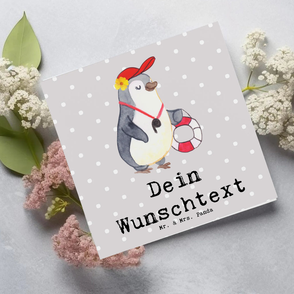 Personalized Deluxe Card Lifeguard heart Grußkarte selbst gestalten, Grußkarten personalisiert, Personalisiertere Klappkarte, Personalisierte Grußkarte, Grußkarte als Geldgeschenk, Personalisierte Hochzeitskarte, Personalisierte Karte, Grußkarte mit Namen, Grußkarte mit persönlichen Nachrichten, Personalisierte Einladungskarte, Grußkarte selber drucken, Personalisierte Geburtstagskarte, Personalisierte Glückwunschkarte, Beruf, Ausbildung, Jubiläum, Abschied, Rente, Kollege, Kollegin, Geschenk, Schenken, Arbeitskollege, Mitarbeiter, Firma, Danke, Dankeschön, Bademeisterin, Schwimmverein, Schwimmschule, Badeanstalt, Rettungsschwimmerin, Freibad, Schwimmbad, Schwimmmeisterin