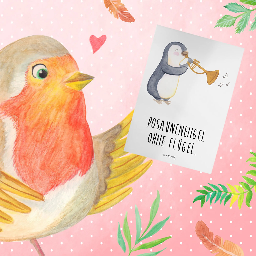 Grußkarte Engel Posaune Geburtstagskarte, Karte, Einladungskarte, Hochzeitskarte, Glückwunschkarte, Klappkarte, Ansichtskarten, Grußkarte, Instrumente, Geschenke Musiker, Musikliebhaber