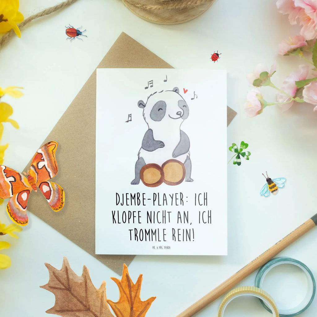 Greetings card Djembe-Player: Ich klopfe nicht an, ich trommle rein! Ansichtskarten, Grußkarte, Karte, Hochzeitskarte, Geburtstagskarte, Glückwunschkarte, Klappkarte, Einladungskarte, Instrumente, Geschenke Musiker, Musikliebhaber