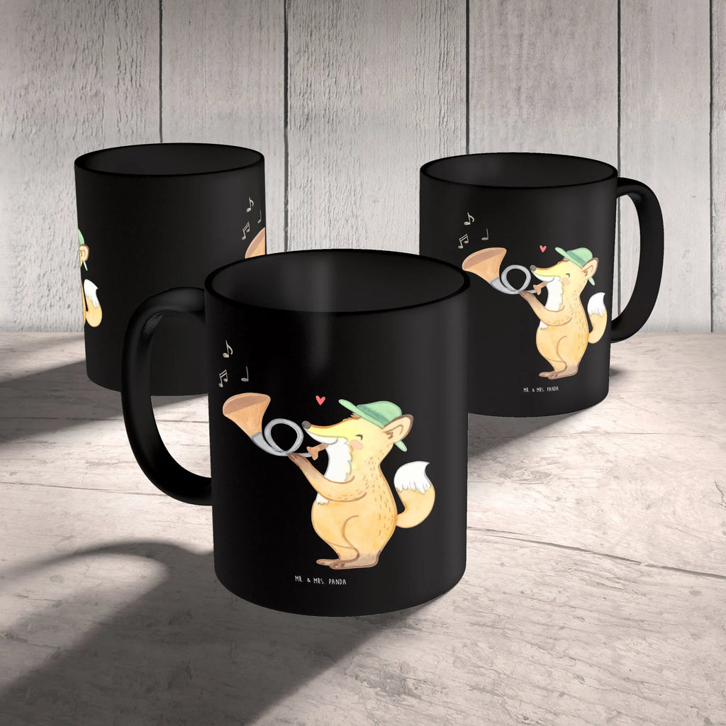 Tasse Jagdhorn Magie Tasse, Keramiktasse, Geschenktasse, Tasse mit Zitaten, Porzellantasse, Bürotasse, Kaffeetasse, Tasse mit Motiven, Teetasse, Instrumente, Geschenke Musiker, Musikliebhaber
