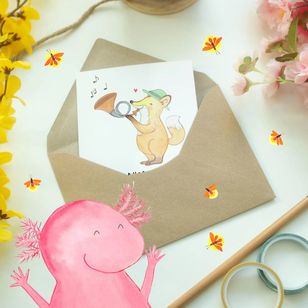 Grußkarte Jagdhorn Magie Hochzeitskarte, Karte, Ansichtskarten, Geburtstagskarte, Klappkarte, Einladungskarte, Grußkarte, Glückwunschkarte, Instrumente, Geschenke Musiker, Musikliebhaber