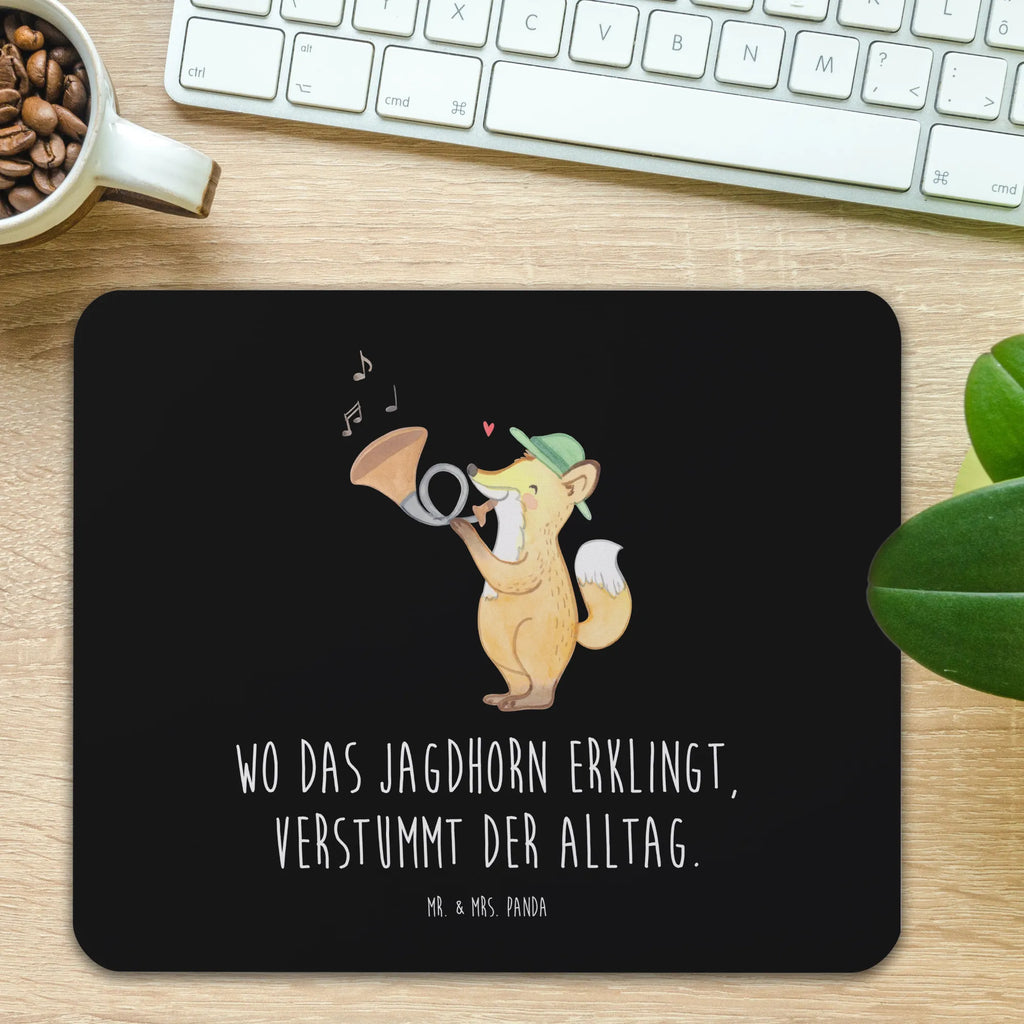Mouse mat Wo das Jagdhorn erklingt, verstummt der Alltag. Büroausstattung, Mousepad, Mausunterlage, Computer zubehör, PC Zubehör, Mauspad, Mauspad Büro, Designer Mauspad, Arbeitszimmer, Einzigartiges Mauspad, Instrumente, Geschenke Musiker, Musikliebhaber