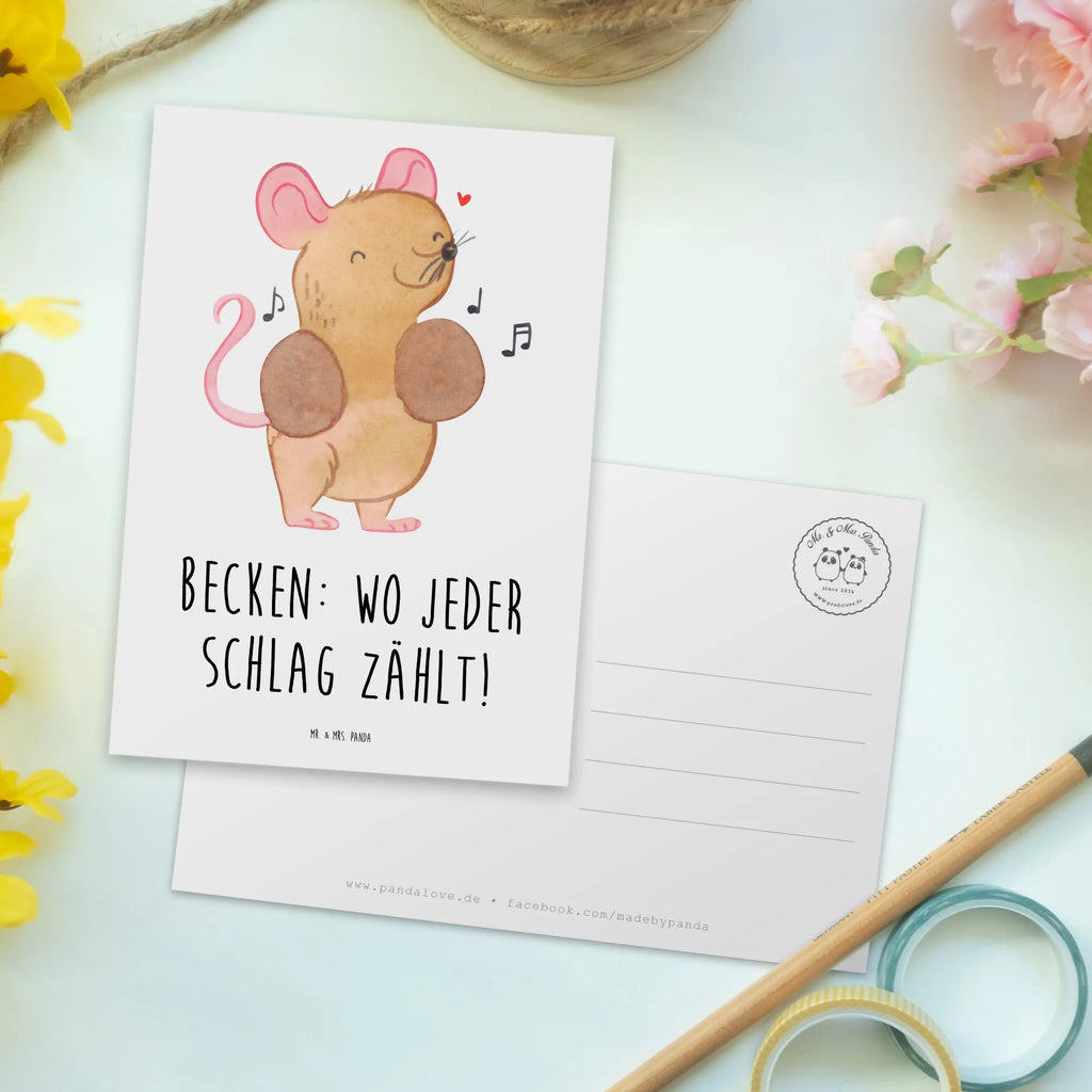 Postcard Becken: Wo jeder Schlag zählt! Ansichtskarte, Postkarte, Karte, Dankeskarte, Ansichtskarten, Einladungskarte, Geburtstagskarte, Einladung Geburtstag, Einladung, Grußkarte, Geschenkkarte, Einladungskarten Geburtstag, Instrumente, Geschenke Musiker, Musikliebhaber