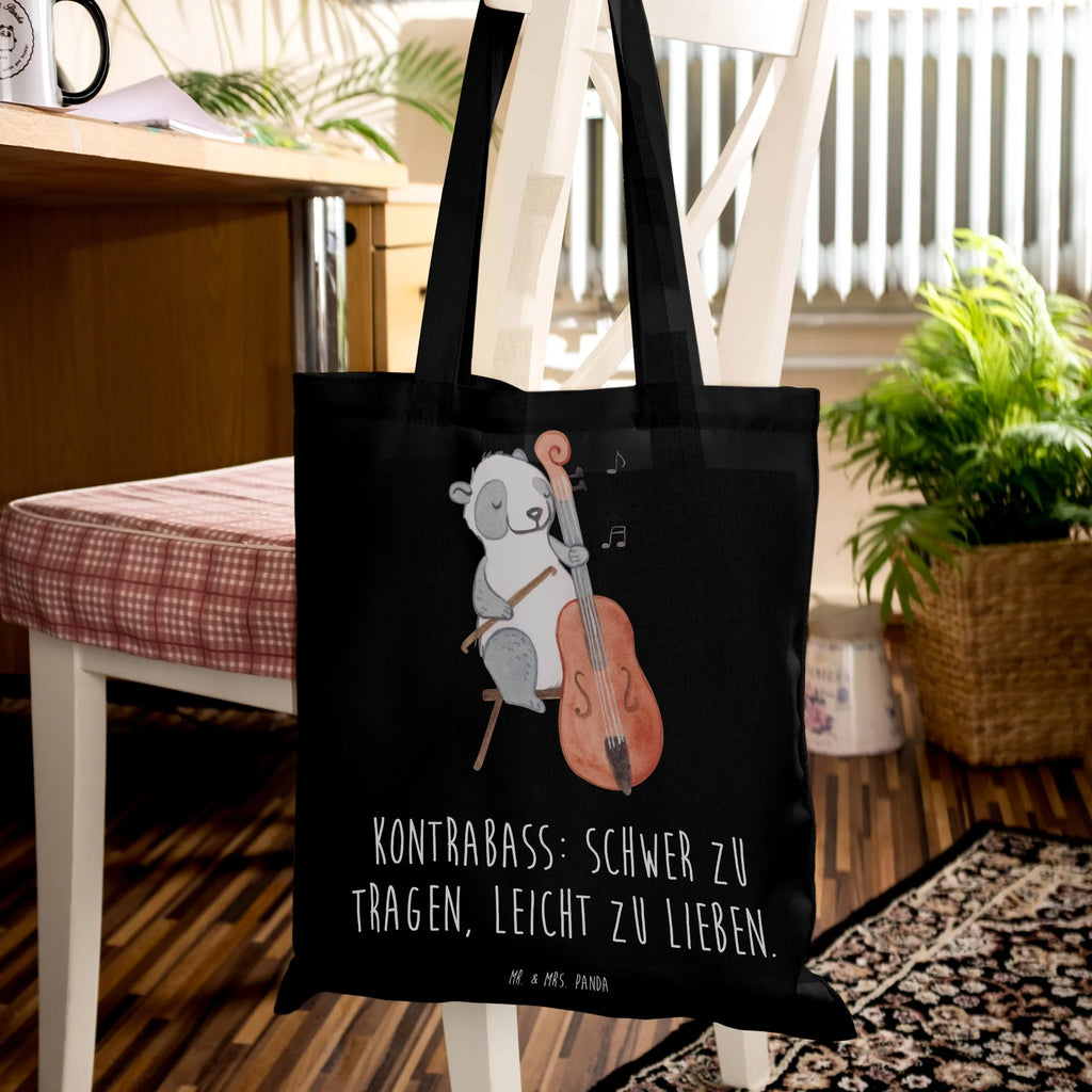 Tote bag Kontrabass: schwer zu tragen, leicht zu lieben. Schultertasche, Einkaufstasche, Badetasche, Jutetasche, Beuteltasche, Shopper, Einkaufstüte, Stofftasche, Beutel, Strandtasche, Tragetasche, Laptoptasche, Stoffbeutel, Tasche, Jutebeutel, Umhängetasche, Instrumente, Geschenke Musiker, Musikliebhaber