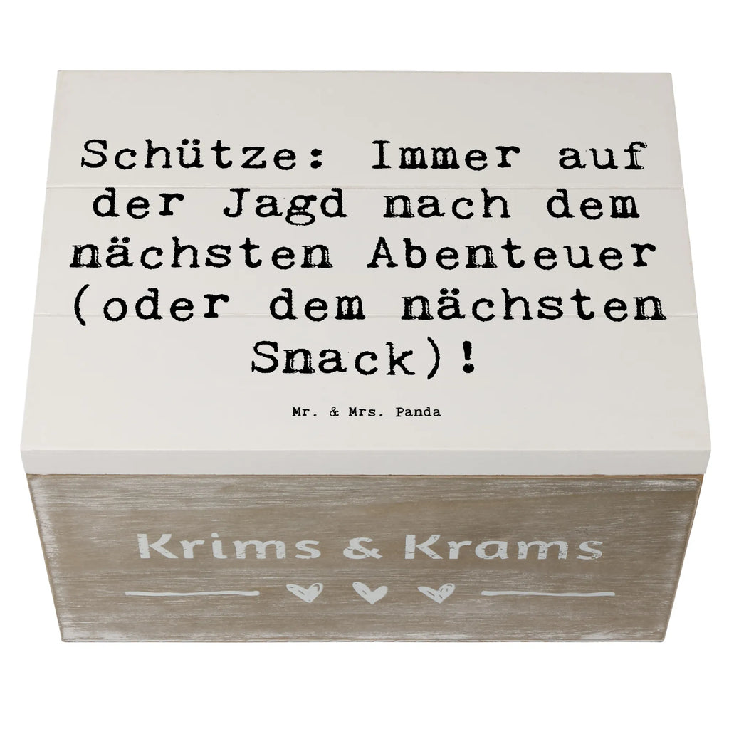 Holzkiste Spruch Abenteuer Schütze Schatzkiste, Dekokiste, Geschenkdose, Erinnerungskiste, Aufbewahrungsbox, Truhe, Holzkiste, Schatulle, Erinnerungsbox, Geschenkbox, Kiste, XXL, Tierkreiszeichen, Sternzeichen, Horoskop, Astrologie, Aszendent