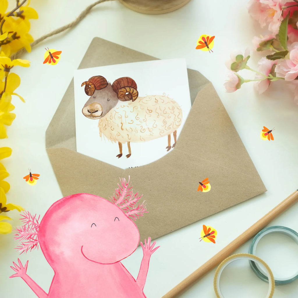 Grußkarte Widder Power Klappkarte, Einladungskarte, Glückwunschkarte, Grußkarte, Ansichtskarten, Hochzeitskarte, Karte, Geburtstagskarte, Tierkreiszeichen, Sternzeichen, Horoskop, Astrologie, Aszendent