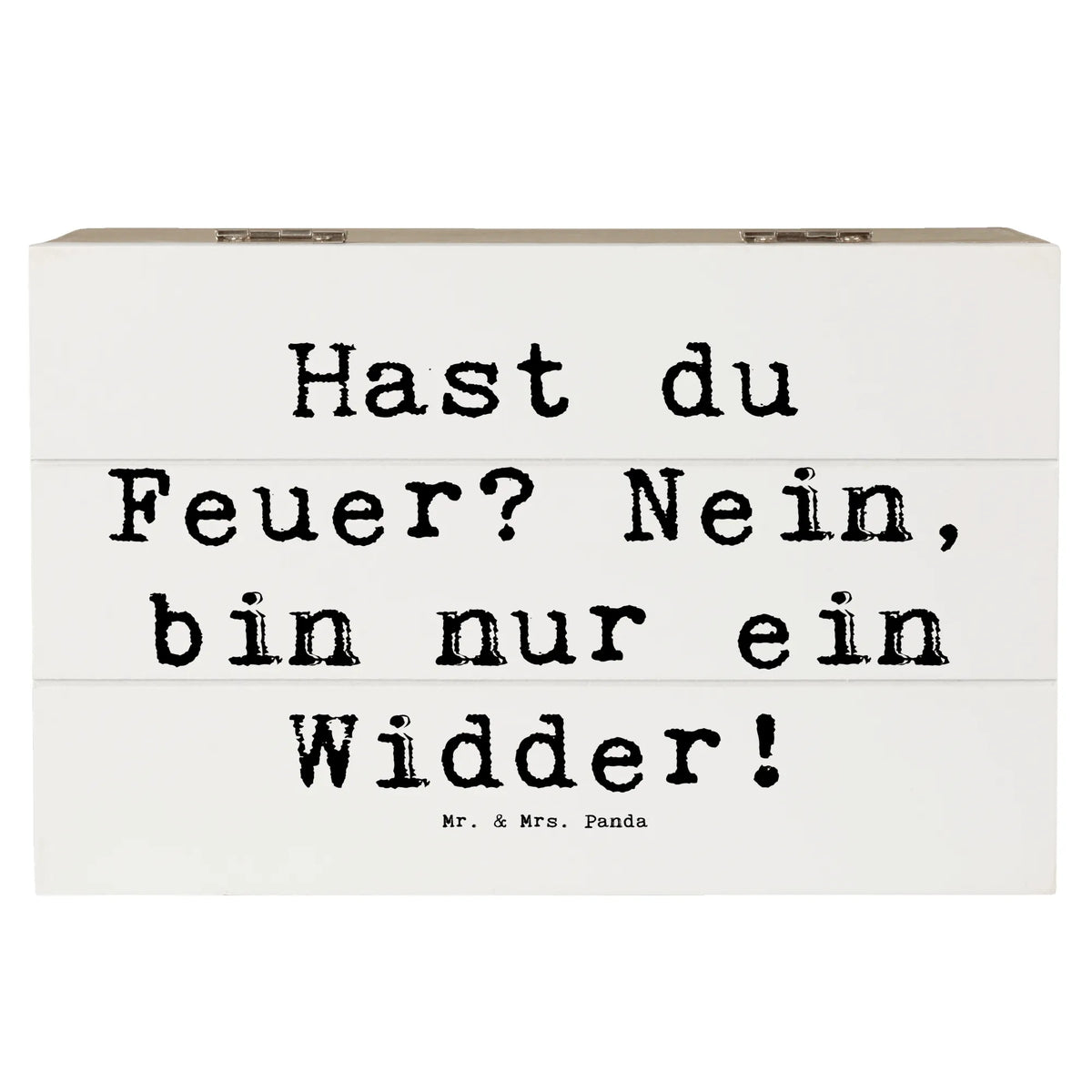 Wooden chest Saying Hast du Feuer? Nein, bin nur ein Widder! constellations, birthdays, astrology, date of birth, month of birth