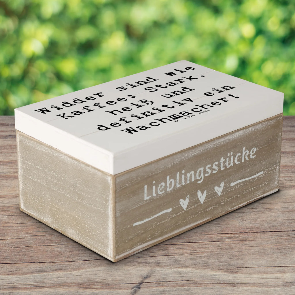 Wooden chest Saying Widder sind wie Kaffee: Stark, heiß und definitiv ein Wachmacher! Kiste, Schatulle, Geschenkdose, Geschenkbox, Dekokiste, Schatzkiste, Aufbewahrungsbox, XXL, Erinnerungskiste, Holzkiste, Erinnerungsbox, Truhe, Tierkreiszeichen, Sternzeichen, Horoskop, Astrologie, Aszendent
