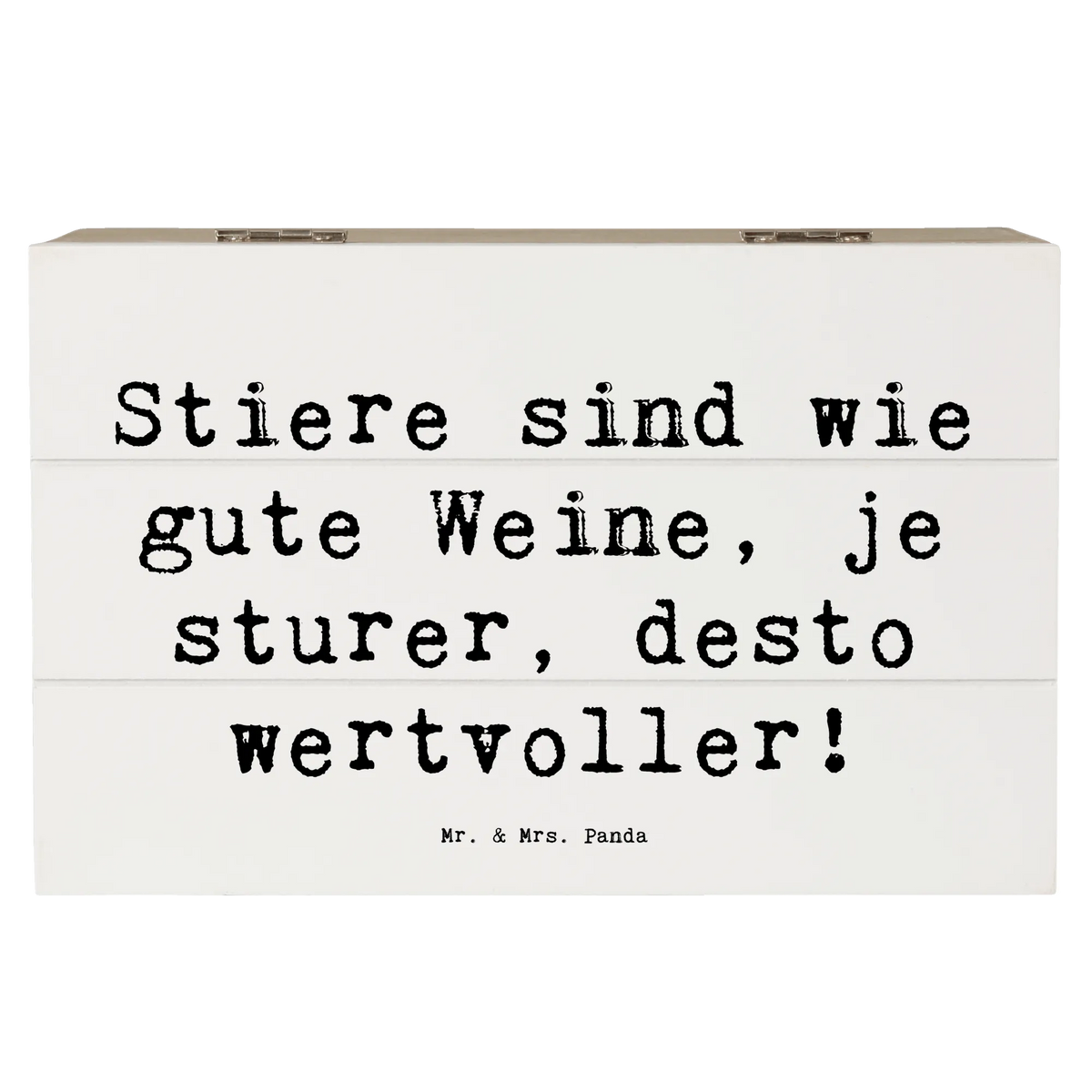 Wooden chest Saying Stiere sind wie gute Weine, je sturer, desto wertvoller! constellations, birthdays, astrology, date of birth, month of birth