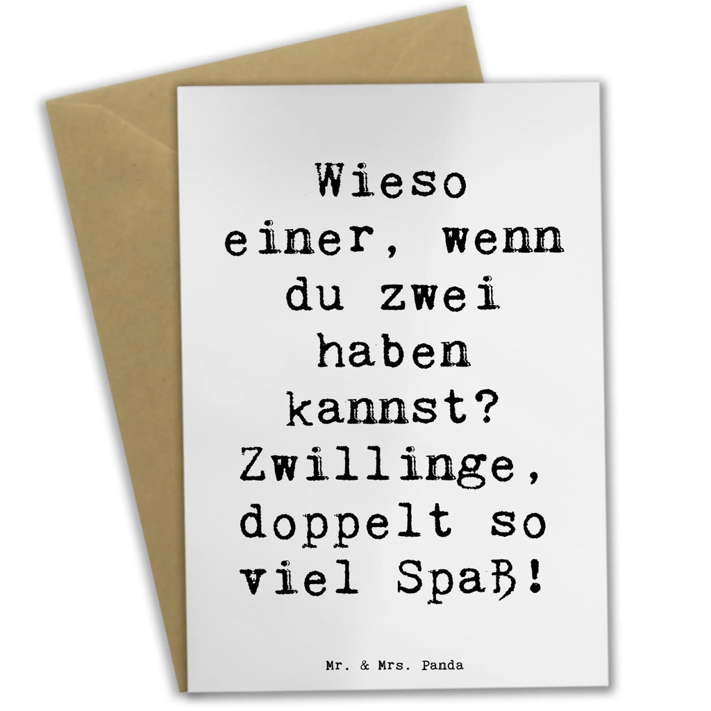 Greetings card Saying Wieso einer, wenn du zwei haben kannst? Zwillinge, doppelt so viel Spaß! Grußkarte, Klappkarte, Einladungskarte, Glückwunschkarte, Hochzeitskarte, Geburtstagskarte, Karte, Ansichtskarten, Tierkreiszeichen, Sternzeichen, Horoskop, Astrologie, Aszendent