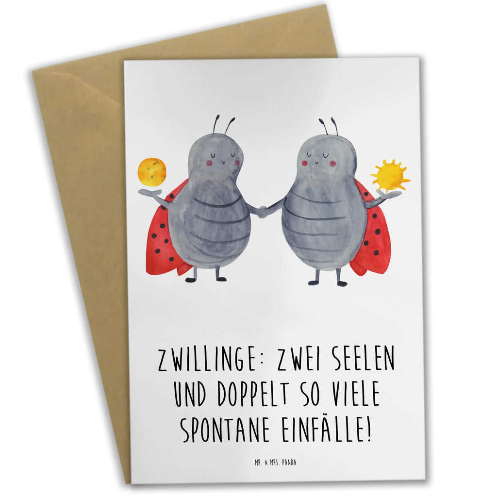 Grußkarte Zwillinge Abenteuer Hochzeitskarte, Einladungskarte, Grußkarte, Klappkarte, Geburtstagskarte, Glückwunschkarte, Karte, Ansichtskarten, Tierkreiszeichen, Sternzeichen, Horoskop, Astrologie, Aszendent