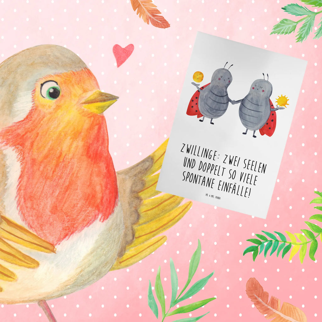 Grußkarte Zwillinge Abenteuer Hochzeitskarte, Einladungskarte, Grußkarte, Klappkarte, Geburtstagskarte, Glückwunschkarte, Karte, Ansichtskarten, Tierkreiszeichen, Sternzeichen, Horoskop, Astrologie, Aszendent