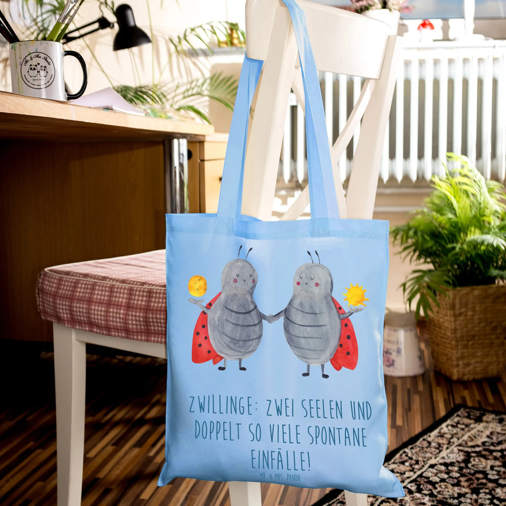 Tote bag Zwillinge: Zwei Seelen und doppelt so viele spontane Einfälle! Einkaufstasche, Beutel, Badetasche, Jutetasche, Beuteltasche, Tasche, Umhängetasche, Stoffbeutel, Shopper, Schultertasche, Jutebeutel, Strandtasche, Tragetasche, Einkaufstüte, Stofftasche, Laptoptasche, Tierkreiszeichen, Sternzeichen, Horoskop, Astrologie, Aszendent