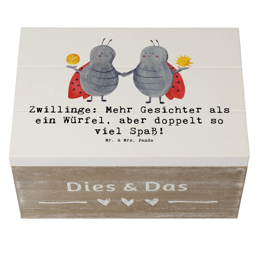 Wooden chest Saying Zwillinge: Mehr Gesichter als ein Würfel, aber doppelt so viel Spaß! Holzkiste, Kiste, Schatzkiste, Truhe, Schatulle, XXL, Erinnerungsbox, Erinnerungskiste, Dekokiste, Aufbewahrungsbox, Geschenkbox, Geschenkdose, Tierkreiszeichen, Sternzeichen, Horoskop, Astrologie, Aszendent