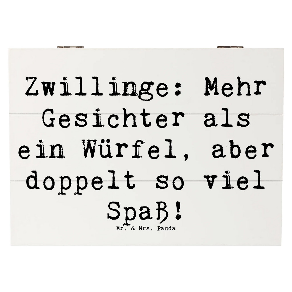 Wooden chest Saying Zwillinge: Mehr Gesichter als ein Würfel, aber doppelt so viel Spaß! Holzkiste, Kiste, Schatzkiste, Truhe, Schatulle, XXL, Erinnerungsbox, Erinnerungskiste, Dekokiste, Aufbewahrungsbox, Geschenkbox, Geschenkdose, Tierkreiszeichen, Sternzeichen, Horoskop, Astrologie, Aszendent