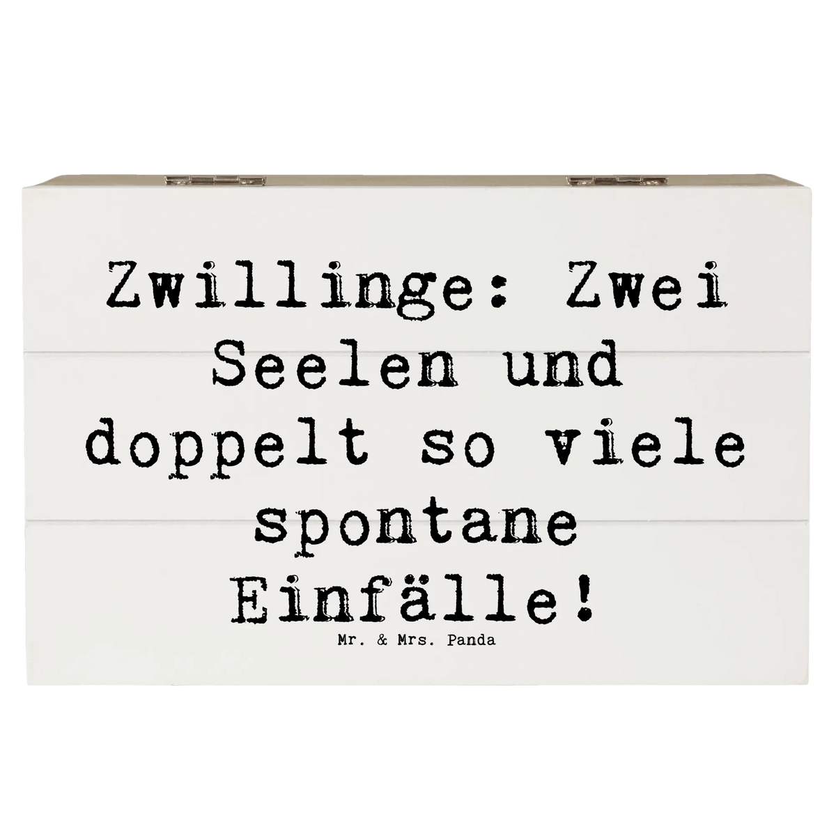 Wooden chest Saying Zwillinge: Zwei Seelen und doppelt so viele spontane Einfälle! constellations, birthdays, astrology, date of birth, month of birth