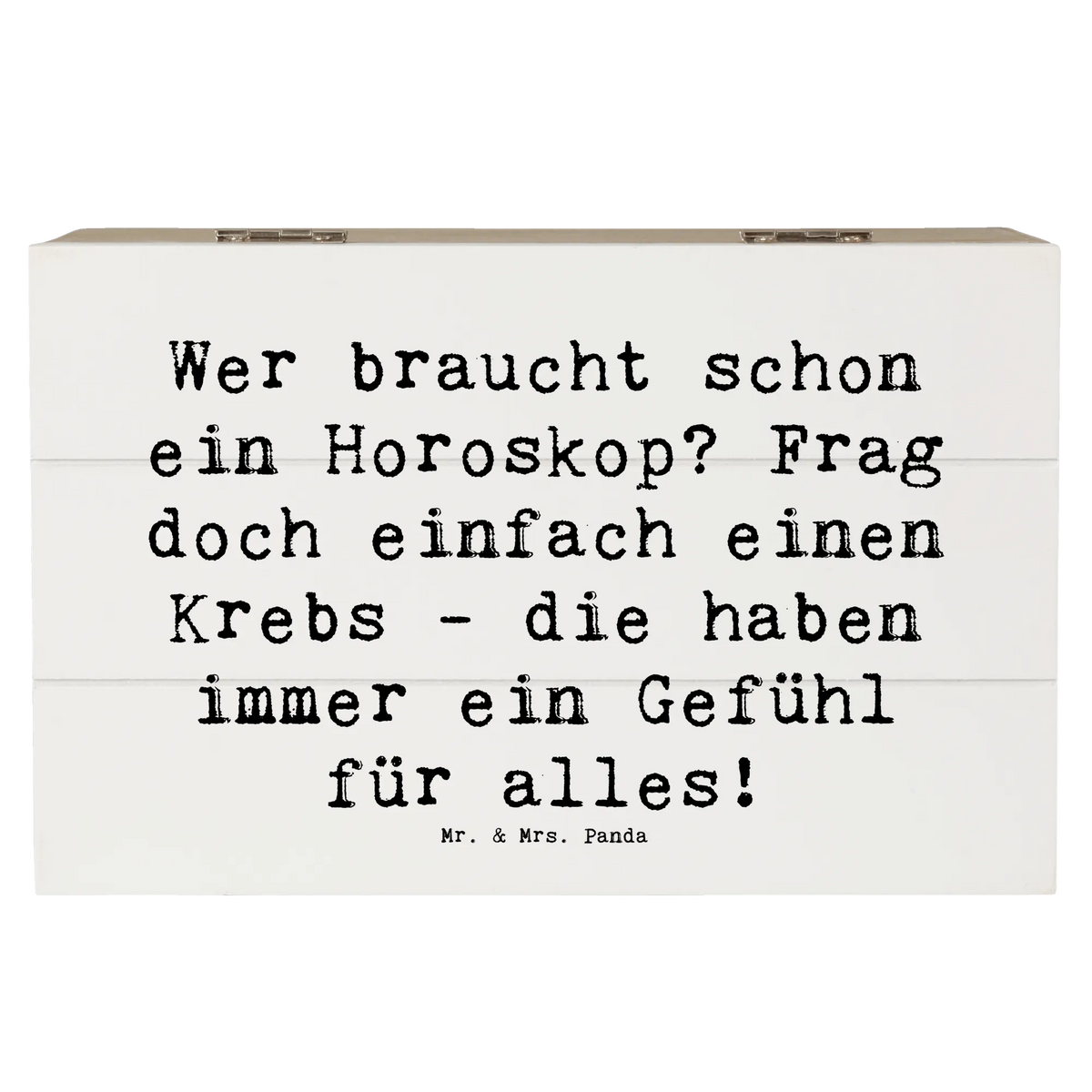 Skrzynia drewniana Przysłowie Wer braucht schon ein Horoskop? Frag doch einfach einen Krebs - die haben immer ein Gefühl für alles! ascendent, astrologia, gwiazdozbiór, Znak zodiaku