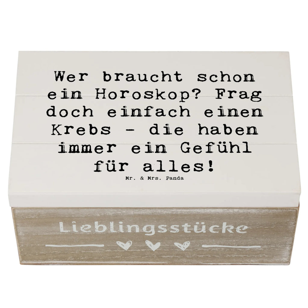 Wooden chest Saying Wer braucht schon ein Horoskop? Frag doch einfach einen Krebs - die haben immer ein Gefühl für alles! Dekokiste, Erinnerungskiste, Holzkiste, Geschenkbox, Schatulle, Aufbewahrungsbox, Kiste, Truhe, XXL, Schatzkiste, Erinnerungsbox, Geschenkdose, Tierkreiszeichen, Sternzeichen, Horoskop, Astrologie, Aszendent