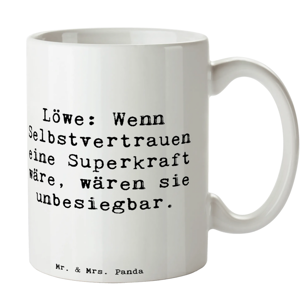 Tasse Spruch Löwe Superkraft Kaffeetasse, Tasse mit Motiven, Teetasse, Geschenktasse, Bürotasse, Porzellantasse, Keramiktasse, Tasse, Tasse mit Zitaten, Tierkreiszeichen, Sternzeichen, Horoskop, Astrologie, Aszendent