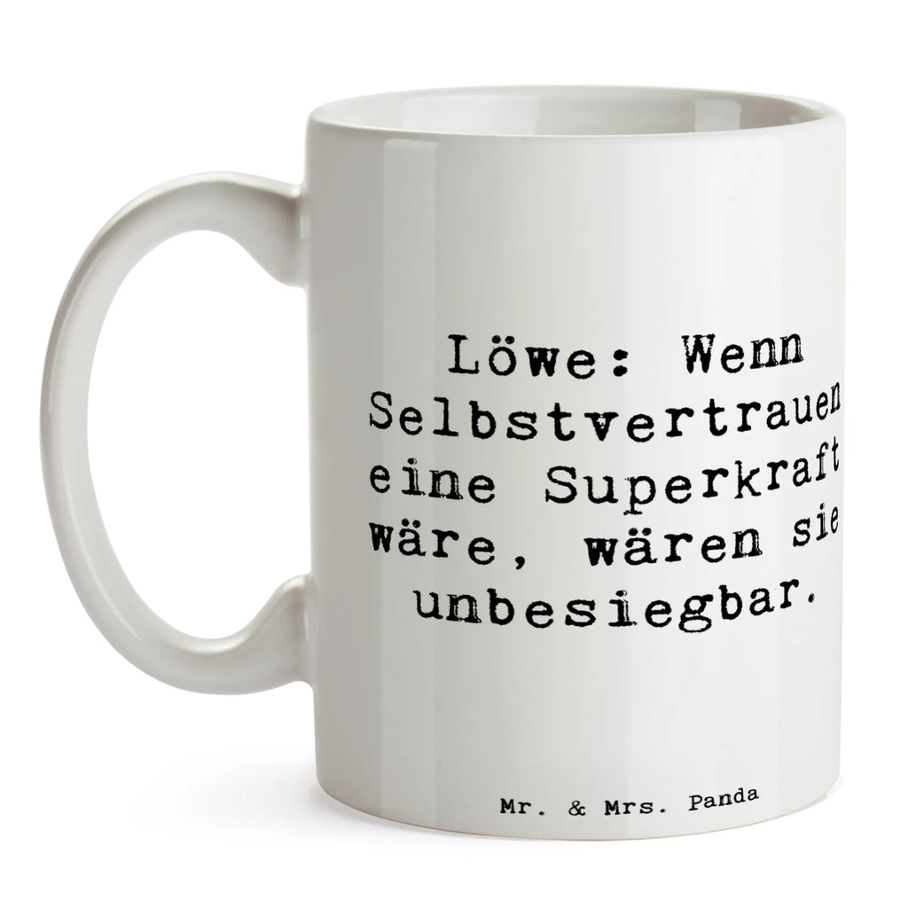 Tasse Spruch Löwe Superkraft Kaffeetasse, Tasse mit Motiven, Teetasse, Geschenktasse, Bürotasse, Porzellantasse, Keramiktasse, Tasse, Tasse mit Zitaten, Tierkreiszeichen, Sternzeichen, Horoskop, Astrologie, Aszendent