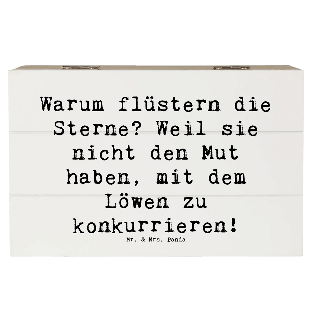 Wooden chest Saying Warum flüstern die Sterne? Weil sie nicht den Mut haben, mit dem Löwen zu konkurrieren! Kiste, Erinnerungskiste, Geschenkdose, Truhe, Erinnerungsbox, Dekokiste, Schatulle, Schatzkiste, Holzkiste, Aufbewahrungsbox, XXL, Geschenkbox, Tierkreiszeichen, Sternzeichen, Horoskop, Astrologie, Aszendent