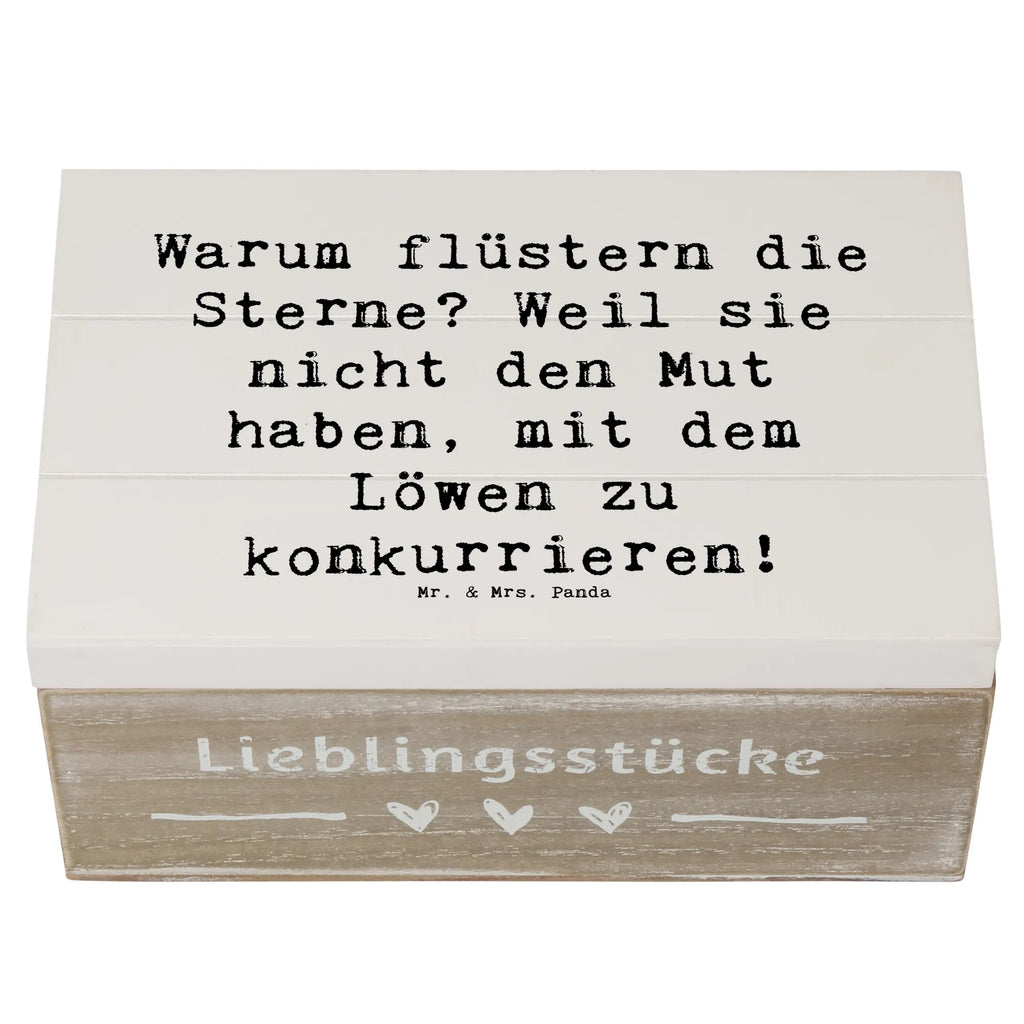 Wooden chest Saying Warum flüstern die Sterne? Weil sie nicht den Mut haben, mit dem Löwen zu konkurrieren! Kiste, Erinnerungskiste, Geschenkdose, Truhe, Erinnerungsbox, Dekokiste, Schatulle, Schatzkiste, Holzkiste, Aufbewahrungsbox, XXL, Geschenkbox, Tierkreiszeichen, Sternzeichen, Horoskop, Astrologie, Aszendent