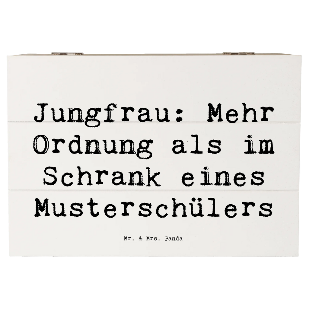 Wooden chest Saying Jungfrau: Mehr Ordnung als im Schrank eines Musterschülers XXL, Geschenkdose, Schatulle, Aufbewahrungsbox, Schatzkiste, Erinnerungskiste, Kiste, Geschenkbox, Erinnerungsbox, Holzkiste, Dekokiste, Truhe, Tierkreiszeichen, Sternzeichen, Horoskop, Astrologie, Aszendent
