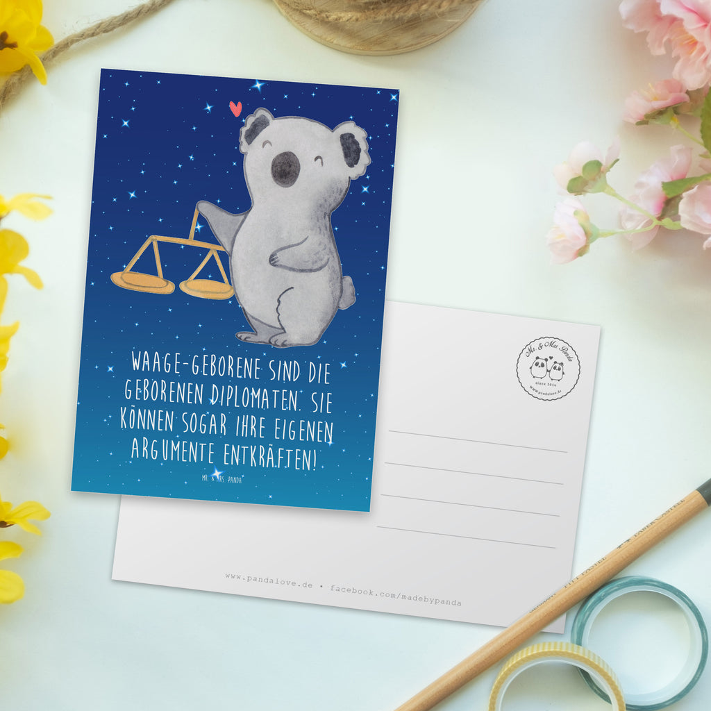 Postcard Waage-Geborene sind die geborenen Diplomaten. Sie können sogar ihre eigenen Argumente entkräften! Dankeskarte, Geburtstagskarte, Karte, Ansichtskarten, Einladung, Geschenkkarte, Ansichtskarte, Einladungskarte, Einladung Geburtstag, Einladungskarten Geburtstag, Grußkarte, Postkarte, Tierkreiszeichen, Sternzeichen, Horoskop, Astrologie, Aszendent