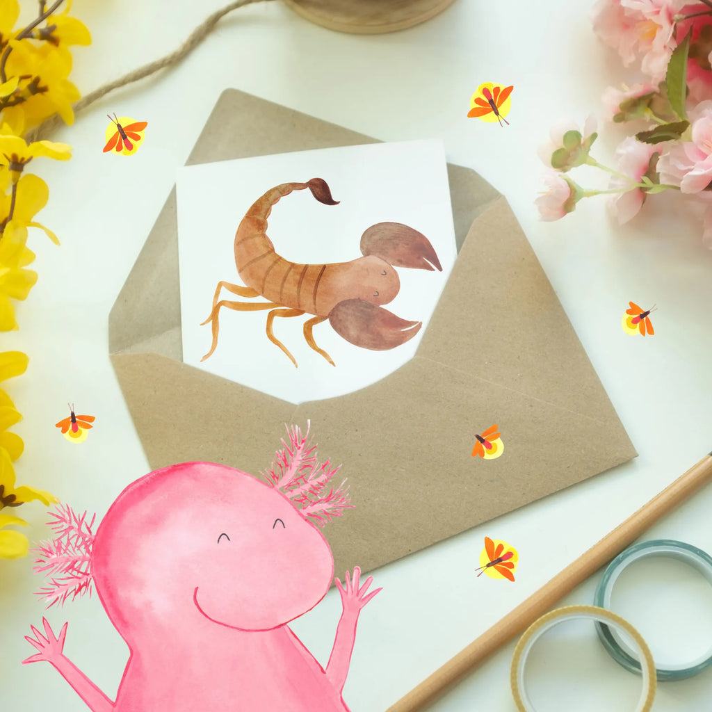 Greetings card Skorpione: Stets bereit, dich mit ihrem giftigen Humor zu stechen! Geburtstagskarte, Karte, Hochzeitskarte, Klappkarte, Grußkarte, Glückwunschkarte, Ansichtskarten, Einladungskarte, Tierkreiszeichen, Sternzeichen, Horoskop, Astrologie, Aszendent