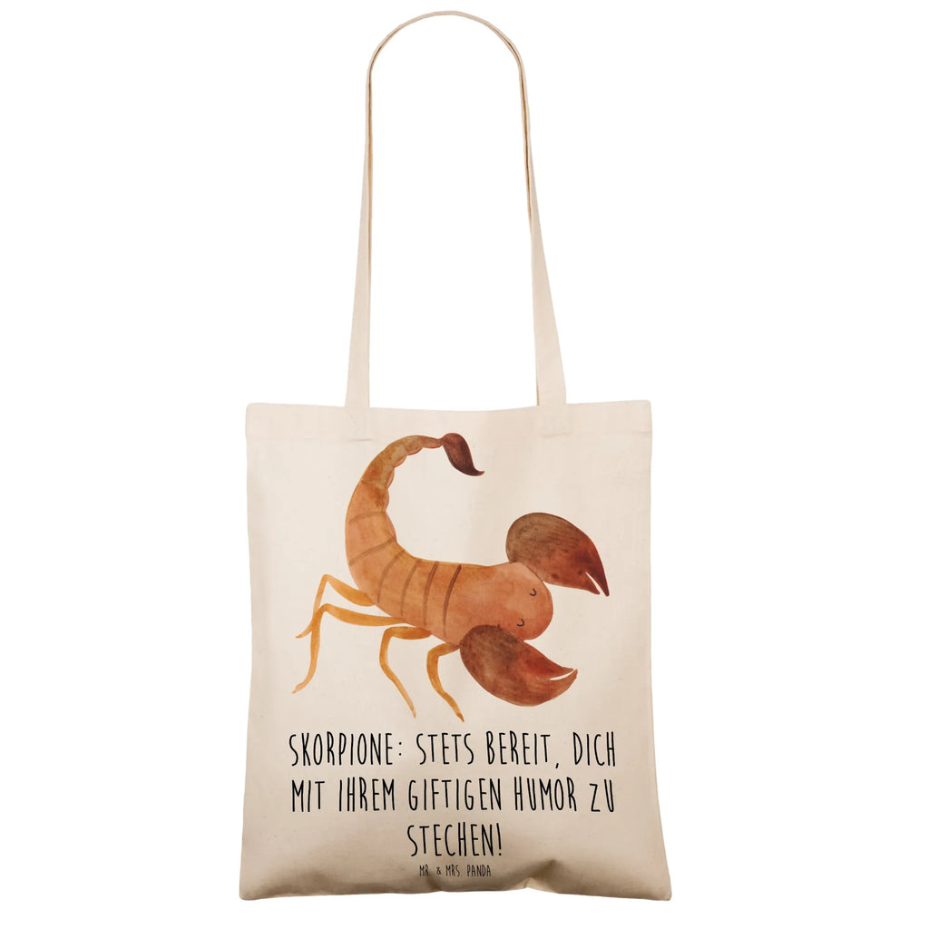 Tote bag Skorpione: Stets bereit, dich mit ihrem giftigen Humor zu stechen! Strandtasche, Tragetasche, Laptoptasche, Shopper, Tasche, Einkaufstasche, Umhängetasche, Stofftasche, Einkaufstüte, Schultertasche, Stoffbeutel, Badetasche, Jutetasche, Beutel, Jutebeutel, Beuteltasche, Tierkreiszeichen, Sternzeichen, Horoskop, Astrologie, Aszendent