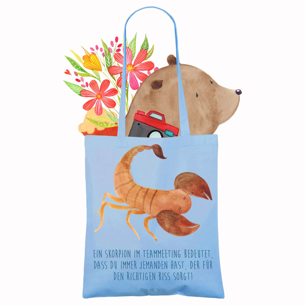 Tote bag Ein Skorpion im Teammeeting bedeutet, dass du immer jemanden hast, der für den richtigen Biss sorgt! Beuteltasche, Shopper, Einkaufstasche, Schultertasche, Strandtasche, Stoffbeutel, Beutel, Jutebeutel, Badetasche, Stofftasche, Jutetasche, Laptoptasche, Tragetasche, Tasche, Einkaufstüte, Umhängetasche, Tierkreiszeichen, Sternzeichen, Horoskop, Astrologie, Aszendent
