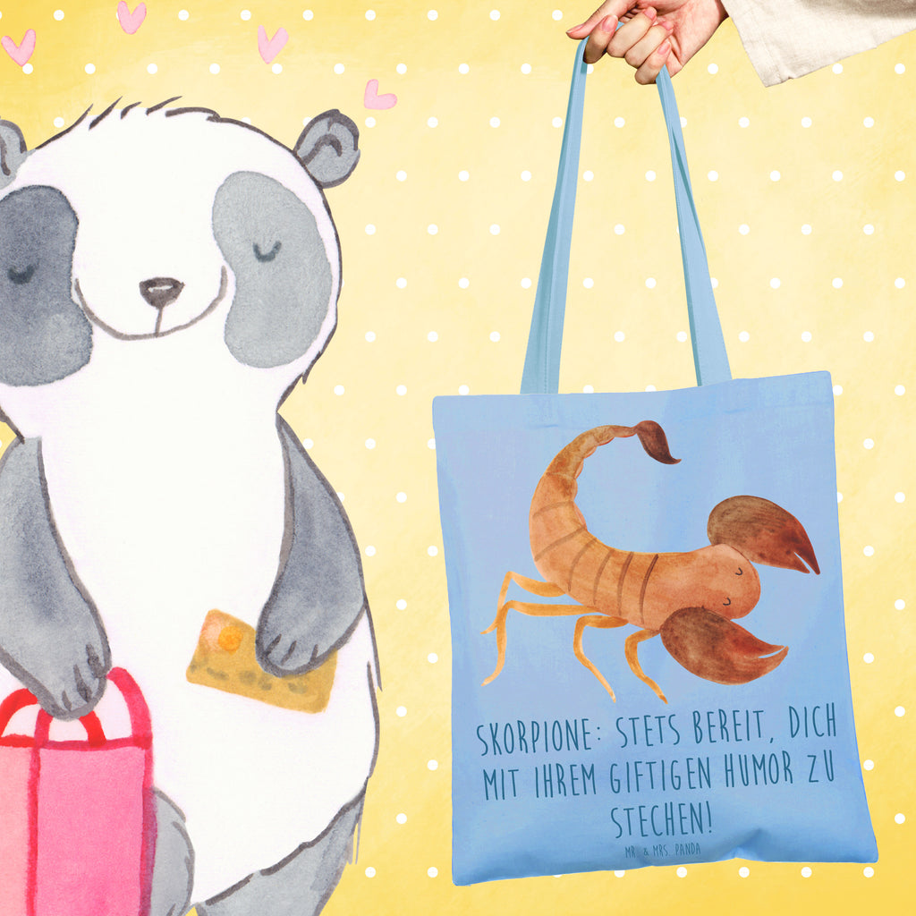 Tote bag Skorpione: Stets bereit, dich mit ihrem giftigen Humor zu stechen! Strandtasche, Tragetasche, Laptoptasche, Shopper, Tasche, Einkaufstasche, Umhängetasche, Stofftasche, Einkaufstüte, Schultertasche, Stoffbeutel, Badetasche, Jutetasche, Beutel, Jutebeutel, Beuteltasche, Tierkreiszeichen, Sternzeichen, Horoskop, Astrologie, Aszendent