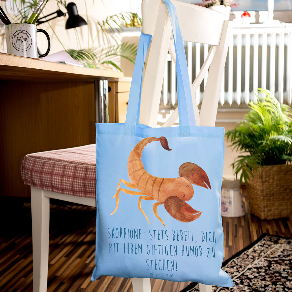 Tote bag Skorpione: Stets bereit, dich mit ihrem giftigen Humor zu stechen! Strandtasche, Tragetasche, Laptoptasche, Shopper, Tasche, Einkaufstasche, Umhängetasche, Stofftasche, Einkaufstüte, Schultertasche, Stoffbeutel, Badetasche, Jutetasche, Beutel, Jutebeutel, Beuteltasche, Tierkreiszeichen, Sternzeichen, Horoskop, Astrologie, Aszendent