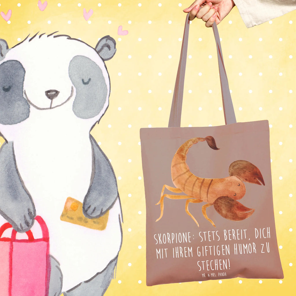 Tote bag Skorpione: Stets bereit, dich mit ihrem giftigen Humor zu stechen! Strandtasche, Tragetasche, Laptoptasche, Shopper, Tasche, Einkaufstasche, Umhängetasche, Stofftasche, Einkaufstüte, Schultertasche, Stoffbeutel, Badetasche, Jutetasche, Beutel, Jutebeutel, Beuteltasche, Tierkreiszeichen, Sternzeichen, Horoskop, Astrologie, Aszendent