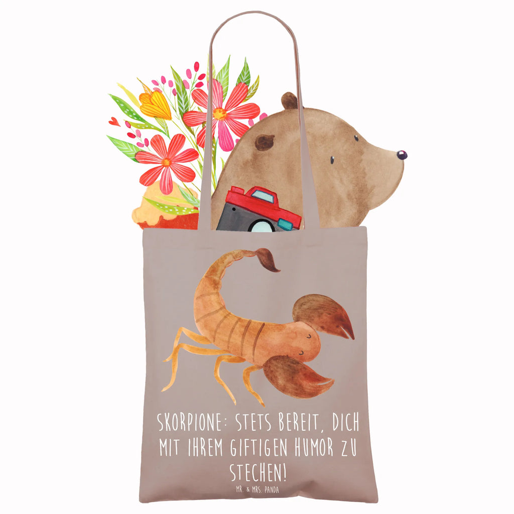 Tote bag Skorpione: Stets bereit, dich mit ihrem giftigen Humor zu stechen! Strandtasche, Tragetasche, Laptoptasche, Shopper, Tasche, Einkaufstasche, Umhängetasche, Stofftasche, Einkaufstüte, Schultertasche, Stoffbeutel, Badetasche, Jutetasche, Beutel, Jutebeutel, Beuteltasche, Tierkreiszeichen, Sternzeichen, Horoskop, Astrologie, Aszendent