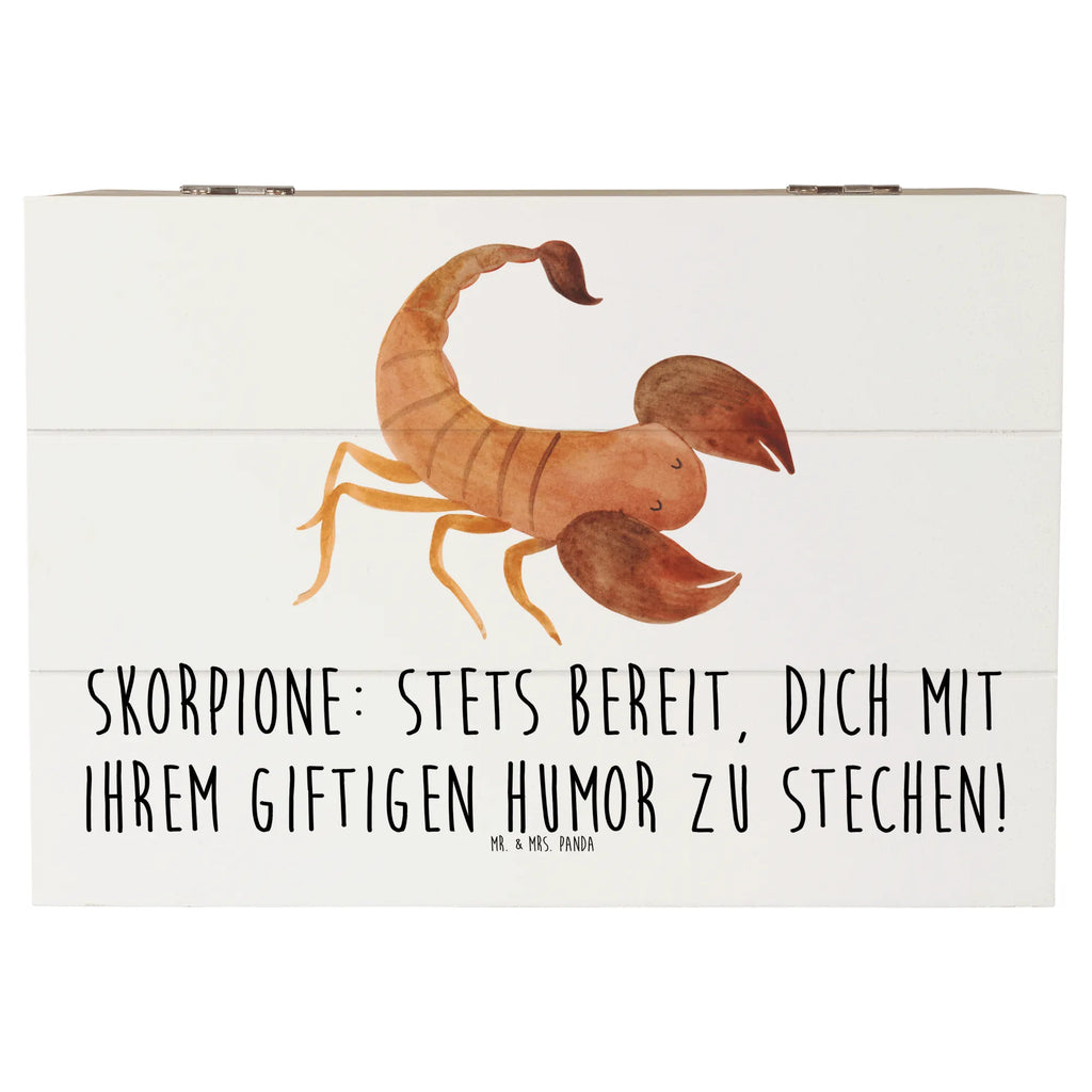 Holzkiste Skorpion Humor Holzkiste, Erinnerungsbox, Erinnerungskiste, Truhe, Geschenkdose, Dekokiste, Geschenkbox, Aufbewahrungsbox, Kiste, Schatulle, XXL, Schatzkiste, Tierkreiszeichen, Sternzeichen, Horoskop, Astrologie, Aszendent