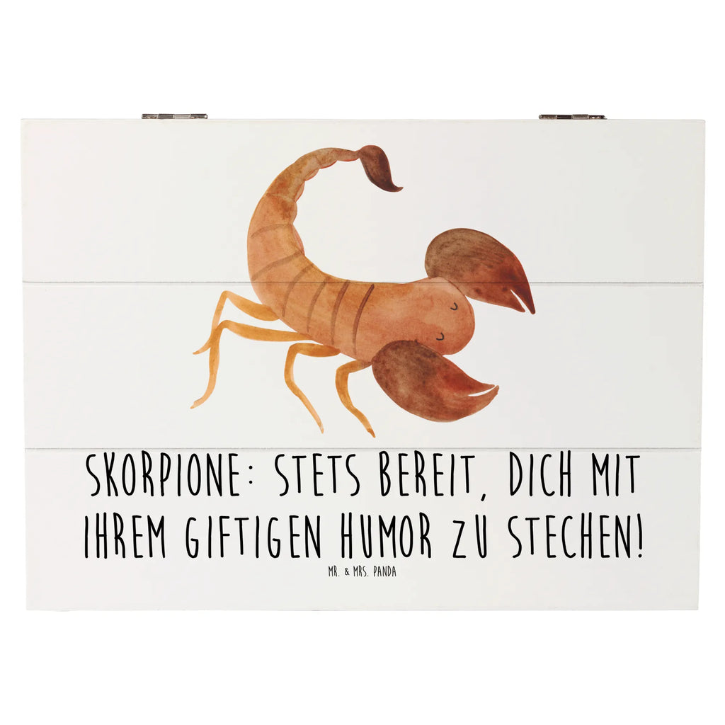 Holzkiste Skorpion Humor Holzkiste, Erinnerungsbox, Erinnerungskiste, Truhe, Geschenkdose, Dekokiste, Geschenkbox, Aufbewahrungsbox, Kiste, Schatulle, XXL, Schatzkiste, Tierkreiszeichen, Sternzeichen, Horoskop, Astrologie, Aszendent