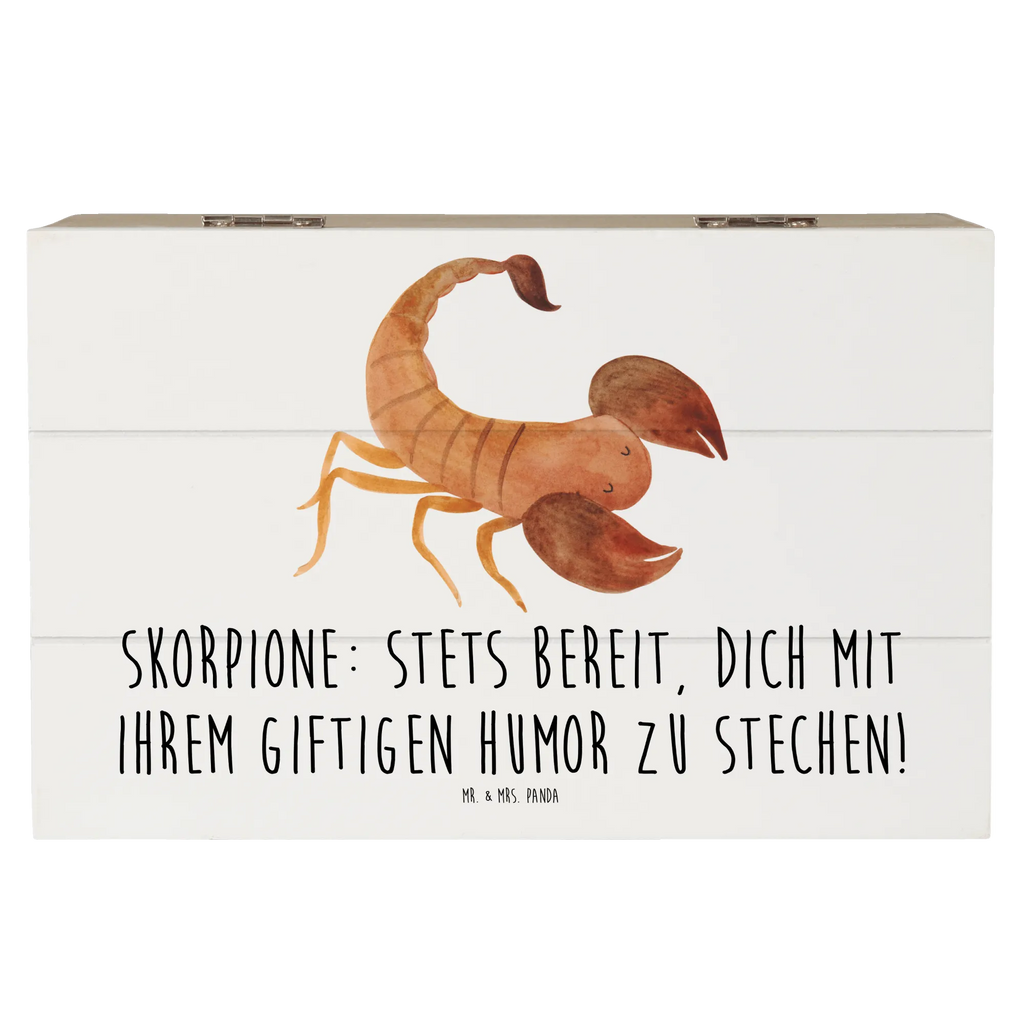 Holzkiste Skorpion Humor Holzkiste, Erinnerungsbox, Erinnerungskiste, Truhe, Geschenkdose, Dekokiste, Geschenkbox, Aufbewahrungsbox, Kiste, Schatulle, XXL, Schatzkiste, Tierkreiszeichen, Sternzeichen, Horoskop, Astrologie, Aszendent