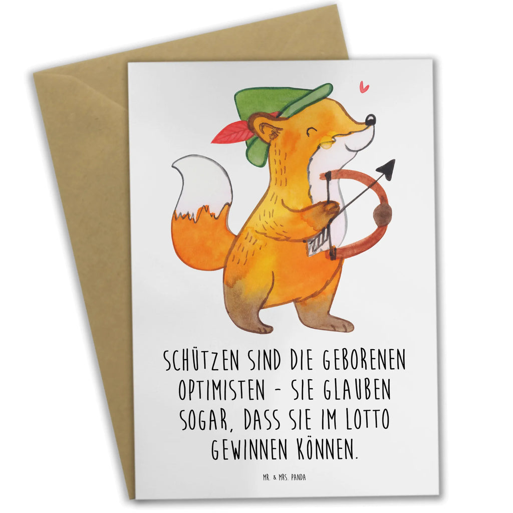 Grußkarte Schütze Optimist Karte, Ansichtskarten, Hochzeitskarte, Glückwunschkarte, Einladungskarte, Geburtstagskarte, Grußkarte, Klappkarte, Tierkreiszeichen, Sternzeichen, Horoskop, Astrologie, Aszendent