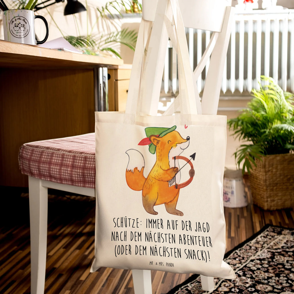 Tote bag Schütze: Immer auf der Jagd nach dem nächsten Abenteuer (oder dem nächsten Snack)! Badetasche, Einkaufstüte, Schultertasche, Strandtasche, Umhängetasche, Stoffbeutel, Stofftasche, Jutebeutel, Laptoptasche, Tasche, Tragetasche, Jutetasche, Einkaufstasche, Beutel, Shopper, Beuteltasche, Tierkreiszeichen, Sternzeichen, Horoskop, Astrologie, Aszendent