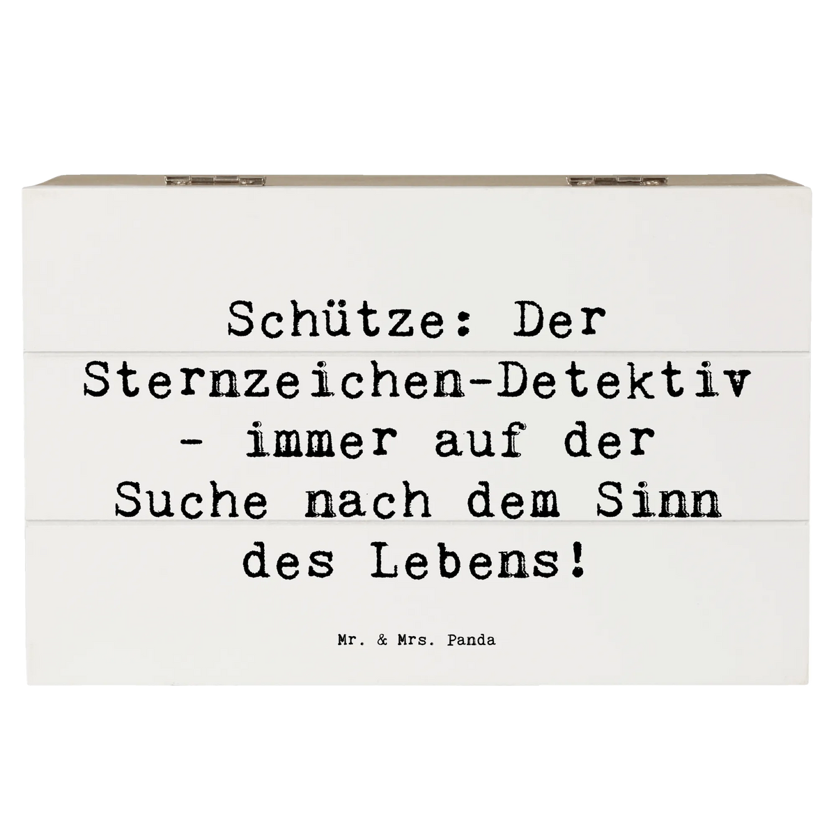 Wooden chest Saying Schütze: Der Sternzeichen-Detektiv - immer auf der Suche nach dem Sinn des Lebens! date of birth, month of birth, constellations, birthdays, astrology