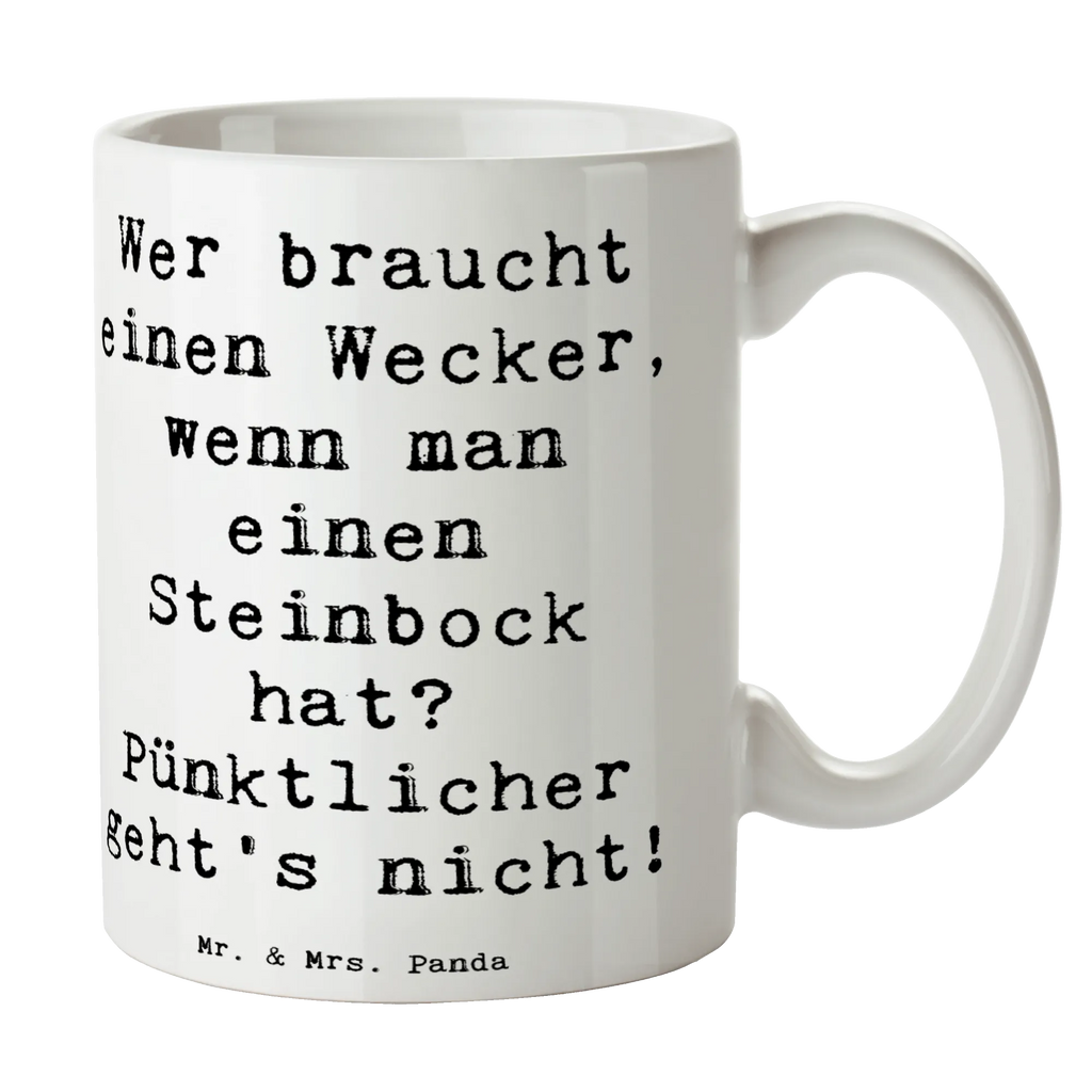 Tasse Spruch Steinbock Wecker Porzellantasse, Keramiktasse, Tasse mit Motiven, Bürotasse, Tasse mit Zitaten, Tasse, Kaffeetasse, Geschenktasse, Teetasse, Tierkreiszeichen, Sternzeichen, Horoskop, Astrologie, Aszendent
