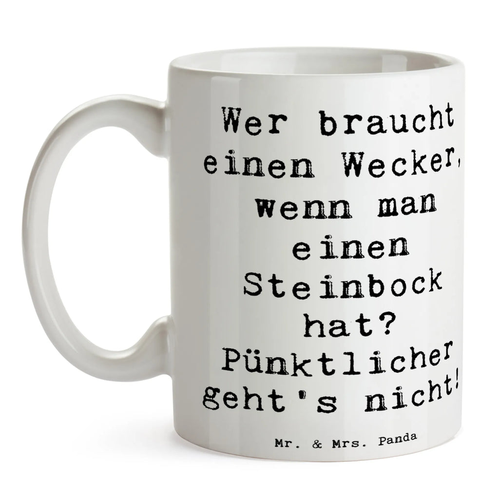 Tasse Spruch Steinbock Wecker Porzellantasse, Keramiktasse, Tasse mit Motiven, Bürotasse, Tasse mit Zitaten, Tasse, Kaffeetasse, Geschenktasse, Teetasse, Tierkreiszeichen, Sternzeichen, Horoskop, Astrologie, Aszendent