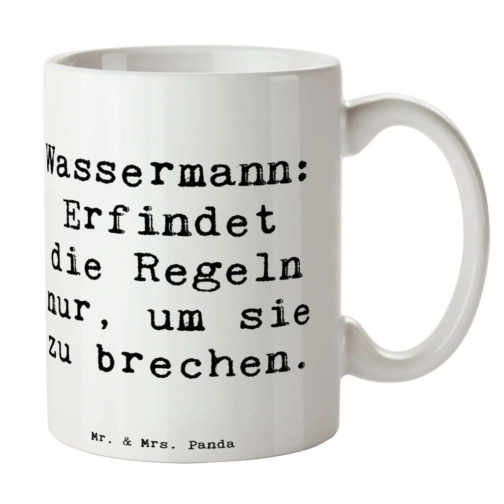 Mug Saying Wassermann: Erfindet die Regeln nur, um sie zu brechen. Keramiktasse, Tasse mit Zitaten, Porzellantasse, Geschenktasse, Teetasse, Tasse mit Motiven, Bürotasse, Tasse, Kaffeetasse, Tierkreiszeichen, Sternzeichen, Horoskop, Astrologie, Aszendent