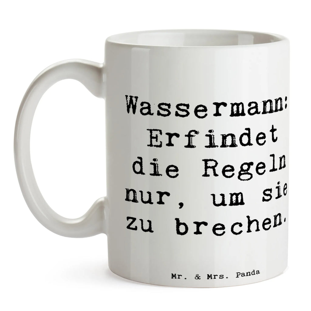 Mug Saying Wassermann: Erfindet die Regeln nur, um sie zu brechen. Keramiktasse, Tasse mit Zitaten, Porzellantasse, Geschenktasse, Teetasse, Tasse mit Motiven, Bürotasse, Tasse, Kaffeetasse, Tierkreiszeichen, Sternzeichen, Horoskop, Astrologie, Aszendent