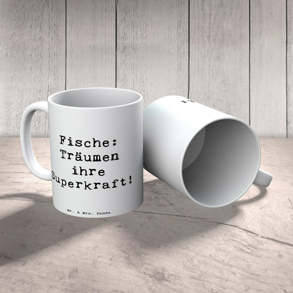 Tasse Spruch Fische Kraft Porzellantasse, Kaffeetasse, Teetasse, Geschenktasse, Tasse mit Zitaten, Tasse mit Motiven, Bürotasse, Tasse, Keramiktasse, Tierkreiszeichen, Sternzeichen, Horoskop, Astrologie, Aszendent