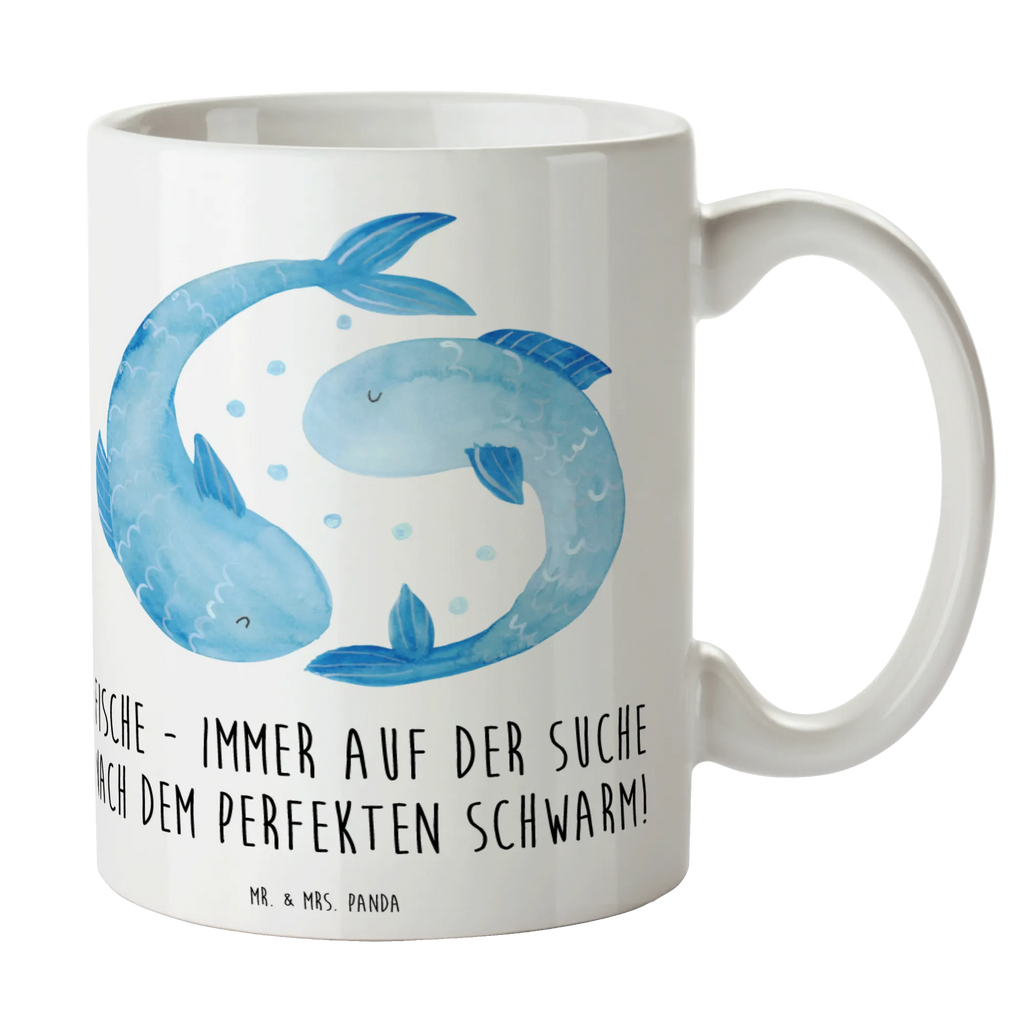 Mug Fische - immer auf der Suche nach dem perfekten Schwarm! Teetasse, Porzellantasse, Kaffeetasse, Tasse mit Zitaten, Keramiktasse, Bürotasse, Tasse, Tasse mit Motiven, Geschenktasse, Tierkreiszeichen, Sternzeichen, Horoskop, Astrologie, Aszendent